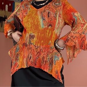 Vintage Y2K Vibrant Asymmetrical Fairy Witchy Orange Women's Top